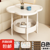 床头柜简约现代家用卧室收纳边柜简易床边小型创意置物架出租房用 奶油白【双层置物-稳固承重】