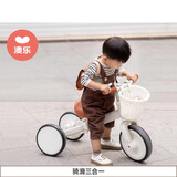 澳乐儿童三轮车手推车自行车多功能平衡车滑行车三合一奶咖生日礼物