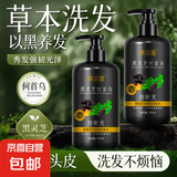 韩星黑灵芝何首乌洗发水草本黑养发改善毛燥护发 何首乌洗发水500ml*2瓶