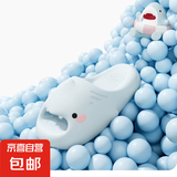 【明星同款】高颜值2代萌鲨鱼厚底增高防滑户外多巴胺拖鞋拖鞋女 蓝色 36-37