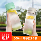 【全网爆品】双盖杯水瓶耐高温水杯ins风简约高颜值大容量 双盖杯600ml磨砂（热销款） 一个