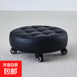 小凳子家用换鞋凳万向轮凳子网红茶几凳滑轮矮凳客厅小板凳小圆凳 黑色轴承橡胶轮 五轮款