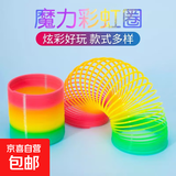 大号魔力彩虹圈玩具儿童益智弹力大人专业表演拉环平衡七彩弹簧圈 中号⭐彩虹圈2个装 无规格