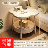 奶油风床头柜2025新款小型置物架现代简约创意简易卧室床头小边几 皓月白_50*50*50cm 组装