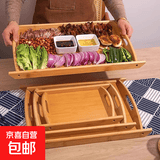 双耳竹木托盘下酒菜农家乐饭店手把肉羊排羊腿凉菜拼盘餐具 加厚款双耳托盘【52*34*3】