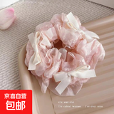 超仙猪大肠发圈头绳新款肥肠橡皮筋女扎头发绳森系少女发饰 芭蕾风大肠发圈粉色蝴蝶结-1个装