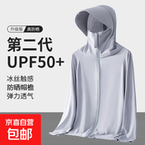 【换季穿衣】春秋男女款超薄透气遮阳薄外套室外骑行防风防晒保暖 银灰【防晒衣帽檐款】 5XL 建议180-200斤