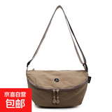 日系超轻防水斜挎包牛津布男女通用百搭单肩尼龙轻便实用马鞍胸包 卡其色