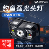 【超长续航】强光头灯夜钓灯挥手感应远射充电式大容量上饵灯 【超长续航】2500容量【带感应】