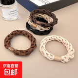 韩系秋冬新款麻花辫子头绳发圈高级感发饰咖色系 秋冬新款麻花辫子头绳随机1条