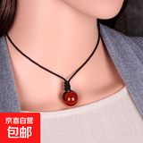 正品天然玛瑙玉坠女吊坠本命年转运珠招财挂件民族风项链毛衣链绳 12mm直径转运珠吊坠 情侣 转运珠吊坠