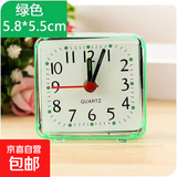 闹钟时尚简约宿舍床头神器迷你小闹钟家用儿童创意可爱便宜时钟表 绿色+5号电池