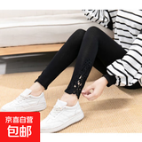 打底裤长裤外穿蕾丝高腰显瘦弹力紧身百搭九分裤 单件装-黑色【911#】 4XL【145-160斤】