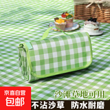 户外防潮加厚防潮垫沙滩露营垫户外坐垫 绿格子 1.5米*2米