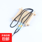 散珠项链油新疆青挂坠玉玉佩正品玉石米珠项链高档挂件绳项链绳 绿松蜜蜡3mm