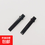 鸭嘴头饰手工发夹材料配件复古蝴蝶结黑色侧边刘海夹子发卡 黑色4.6厘米 10个