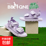 儿童凉鞋女童公主鞋小女孩沙滩鞋中大童小孩鞋布防滑软底学生童鞋 紫色 T937 31 【内长20.2】