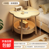 奶油风床头柜2025新款小型置物架现代简约创意简易卧室床头小边几 沙漠卡其_50*50*50cm 组装