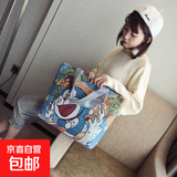【万人疯抢】时尚休闲帆布包女单肩包上班托特包手提包卡通包包 机器猫 大包