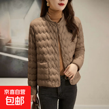 时尚轻薄款棉服女秋冬季棉衣内胆立领棉袄外套轻便保暖上衣J1120 卡其色 4XL （120-135斤）