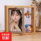 相框照片定制加洗照片高清冲印打印摆台生日礼物女生送女朋友老婆周年纪念日结婚实用高级小众520情人节 【灯下情侣】双面旋转 6寸相框+洗照片+礼盒礼袋