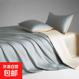 100支长绒棉床上四件套纯棉全棉贡缎床单被套床笠床品三件套 松石绿+香槟金（100支贡缎） 2.0m床 床单款四件套