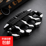 【锌合金加固指虎】防身戒指小巧自卫铁拳头护指防狼神器格斗器材 加厚款银色【恶灵有绳1个】