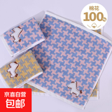 京东快递纯棉100%小方巾儿童毛巾可爱新疆棉婴儿口水巾洗脸巾手帕 25*25cm 3条装 黄小马