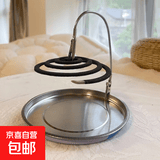 双头鳄鱼蚊香夹可弯曲加长款夹子断香固定神器支撑架蚊香盘专用夹 18cm鳄鱼夹+盘 一根装