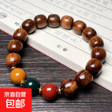 黑花梨名木手串男款手链女款佛珠手串文玩手串藏式桶珠饰品配饰 11x12mm圆三色老型珠手串