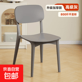 塑料椅子加厚家用餐椅靠背椅餐桌椅出租房用新款商用餐厅吃饭凳子 【升级特厚款】高级灰六把