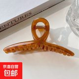 【送女友】超值多件套发夹亚克力发圈高马尾山茶花心发饰 1件套【13cm咖色】/