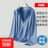【夏季出游】2025新款男女款夏季冰丝网眼防晒衣薄款百搭大码透气 网眼防晒【蓝色】 2XL