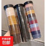 儿童莫兰迪色系高弹力头绳无缝不伤发发绳无痕布艺清新发饰 无缝发圈袋装40根【黑色+咖色】