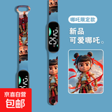 哪吒电子手表闹海热销动漫印花可爱一次性手表男女学生时尚LED防水不可充电触摸手环表 可爱哪吒