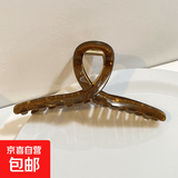 超大交叉鲨鱼夹发夹女夏季后脑勺盘发抓夹发量多大号气质夹子头饰 4#咖啡交叉