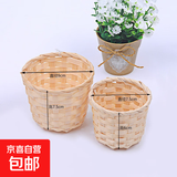 编织花篮小竹编篮桌面杂物整理diy手工热气球竹筐冰淇淋竹筒竹篓 小号