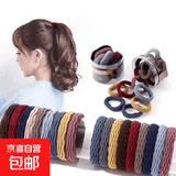 高弹力发圈加粗简约时尚无缝森女系发绳无痕不伤发儿童皮筋配饰 高弹力无缝发绳-10条混色