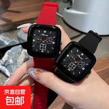 【情侣同款】手表女高级感冷淡风小众休闲时尚复古简约情侣闺蜜表 咖啡色表带