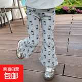 女宝宝时尚卡通喇叭裤2026夏季冰丝薄款女童洋气百搭休闲裤子 凯蒂猫 120