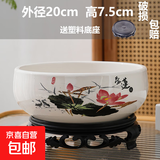 盆生花道水培花盆陶瓷水仙花睡莲碗莲铜钱草无孔水养专用花盆清仓 大号爱莲说莲花水培盆+托盘 无规格