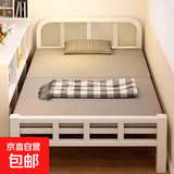 单人床折叠床家用简易办公室午休床硬板双人床成人陪护铁床铺 白色90*186cm【加固钢架】