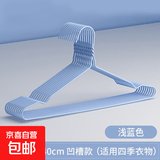 京东快递浸塑衣架防滑无痕加粗 防风耐用阳台家用衣柜收纳衣架 凹槽款蓝色 20支