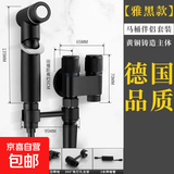 全铜新款高档马桶伴侣一进二出双控双出水强力喷枪卫生间双控角阀 精铜亚黑色-荔枝轮3米套装