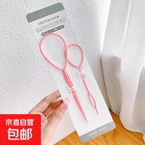 编发工具盘发造型神器儿童扎头发女童宝宝掏发器懒人拉发针发饰夏 TS269-02粉色2件套