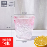 【采销推荐】升级款大容量日式创意冰川纹杯威士忌啤酒杯咖啡杯 粉色款 【单支装】