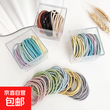 超细皮筋高弹力彩色橡皮筋女高颜值扎头发绳耐用简约不伤发头绳 袋装50根（颜色随机）
