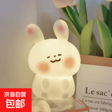 卡通小夜灯房间可爱少女心氛围灯生日礼物送女孩子儿童发光小玩具 腮红兔/大号 +配10颗备用电池