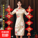中国结福字挂件客厅玄关对联电视背景装饰墙春节过年乔迁入户送礼 新款彩金对联【五福临门【双鱼】