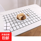 露营一次性桌布加厚家用石头布外卖塑料长方形桌布防水防油 黑白格外卖用石头布 1张